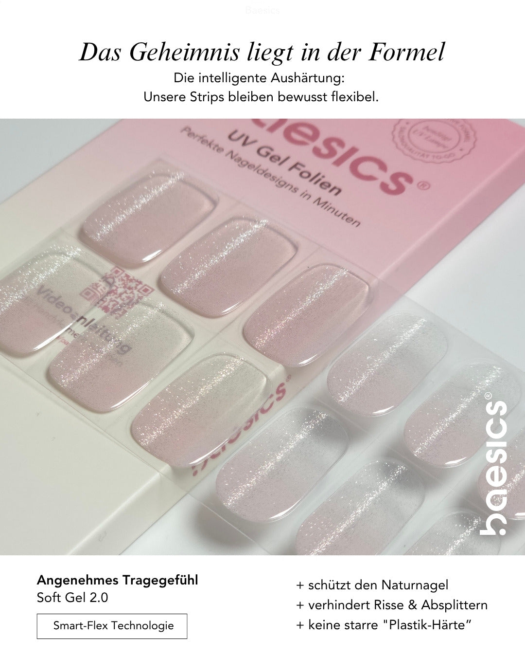 Baesics UV Gelstrips Sheer Opaline – Gel-Nagelfolien Blatt