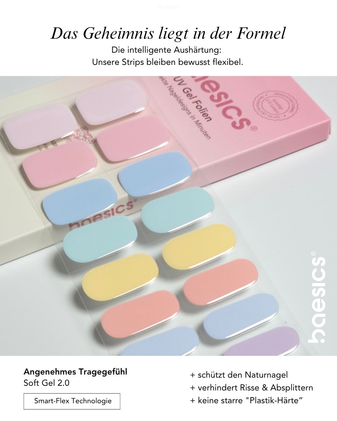 Baesics UV Gelstrips Pastel Symphony – Gel-Nagelfolien Blatt