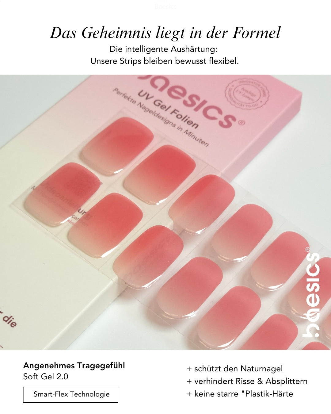 Baesics UV Gelstrips Peach Soda – Gel-Nagelfolien Blatt