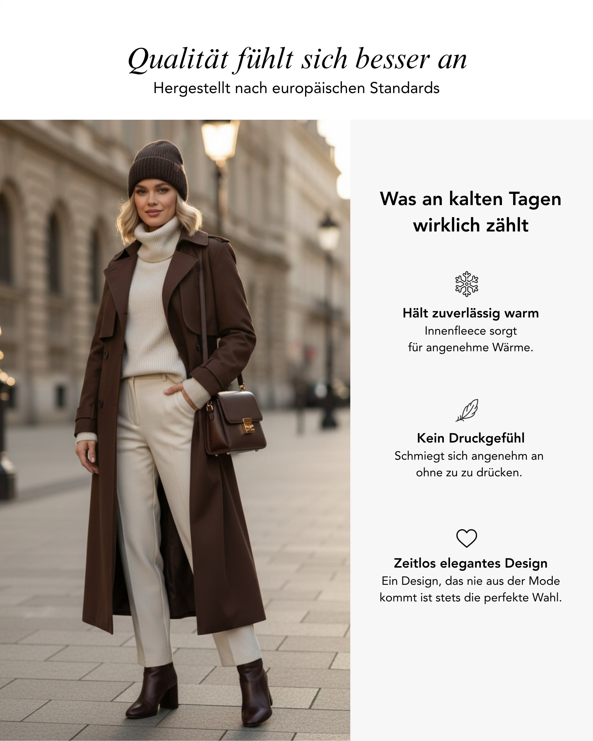 Baesics Wintermütze Schneeflocke – Beanie mit Fleecefutter, Bild 2