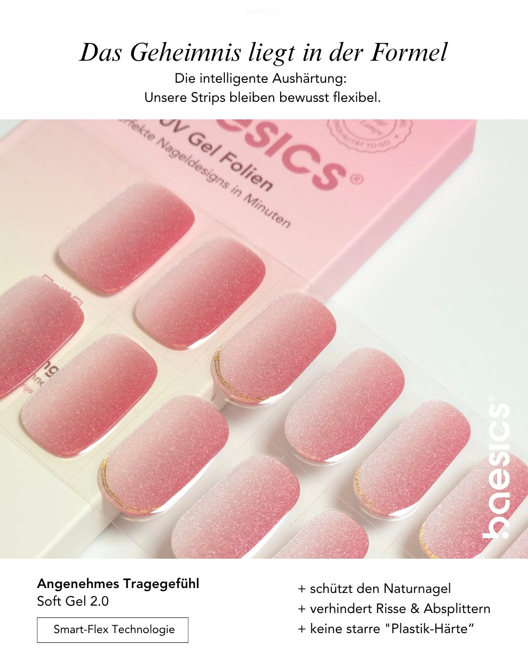 Baesics UV Gelstrips Roseberry – Gel-Nagelfolien Blatt