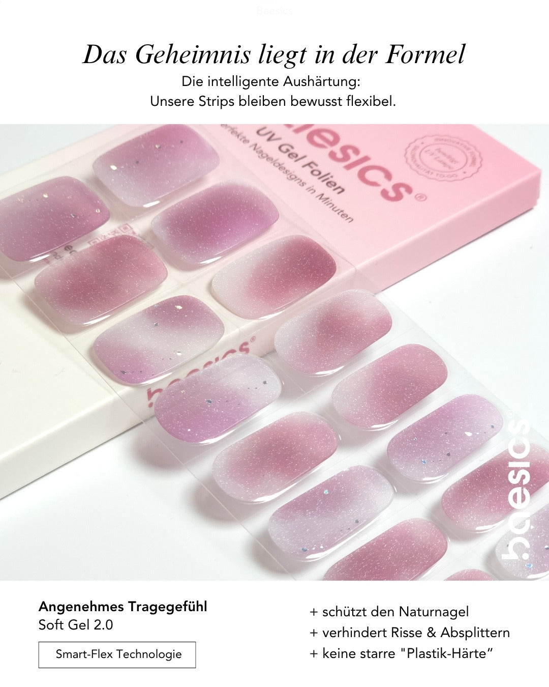 Baesics UV Gelstrips Lavender Luxe – Gel-Nagelfolien Blatt