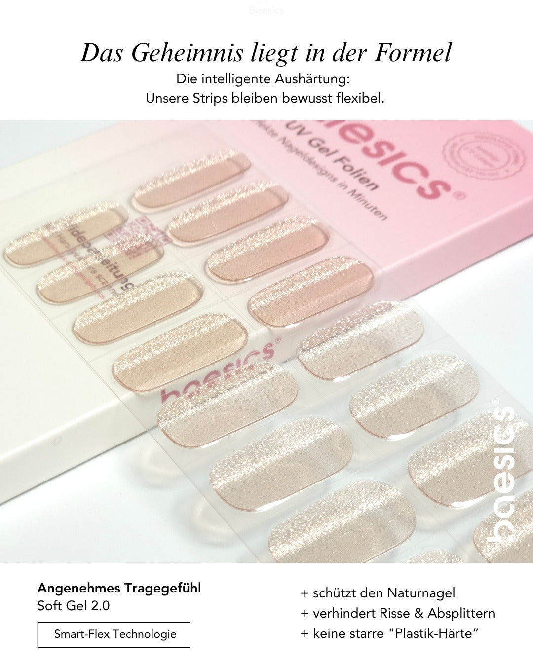 Baesics UV Gelstrips Satin Zenith – Gel-Nagelfolien Blatt