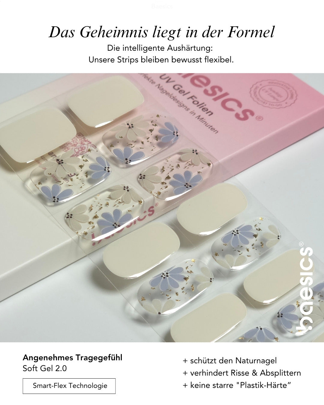 Baesics UV Gelstrips Azure Porcelain – Gel-Nagelfolien Blatt