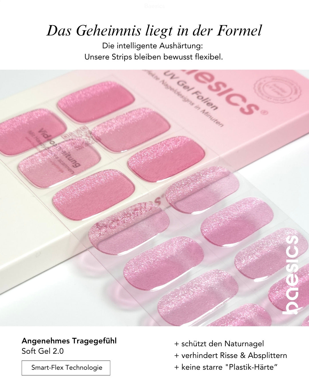 Baesics UV Gelstrips Ballet Glow – Gel-Nagelfolien Blatt