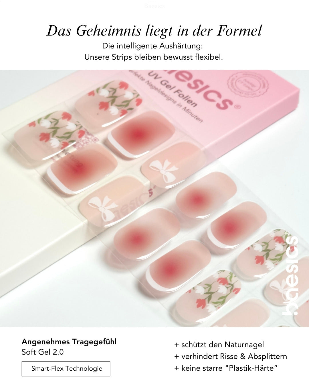 Baesics UV Gelstrips Enchanted Blush – Gel-Nagelfolien Blatt