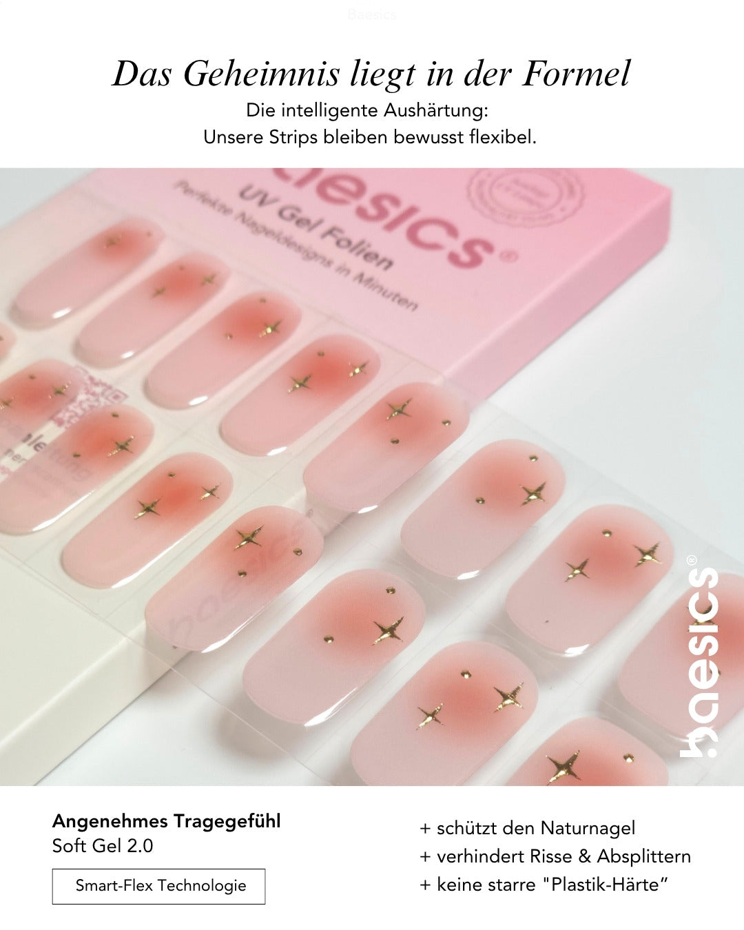 Baesics UV Gelstrips Celestial Blush – Gel-Nagelfolien Blatt