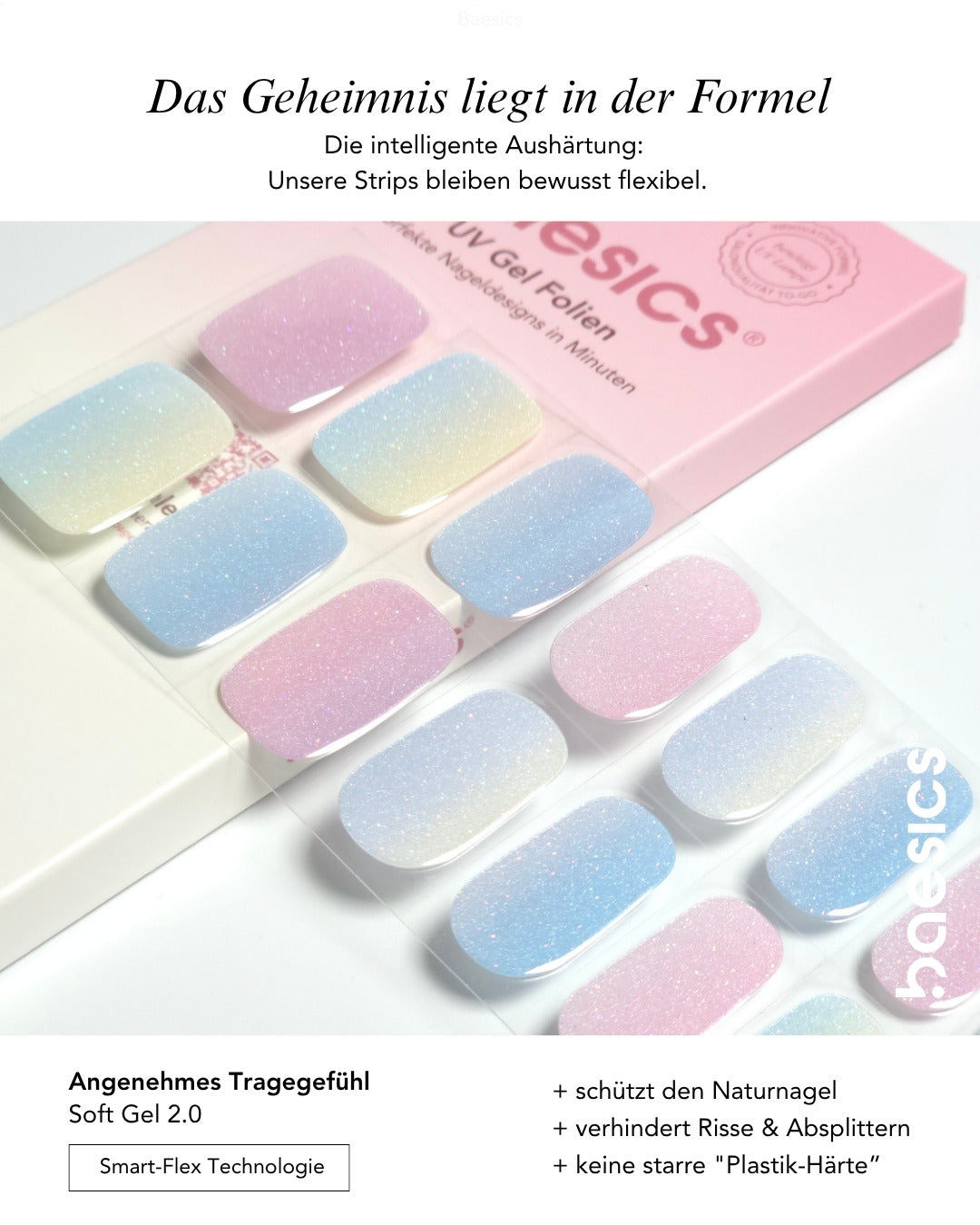 Baesics UV Gelstrips Iridescent Aura – Gel-Nagelfolien Blatt