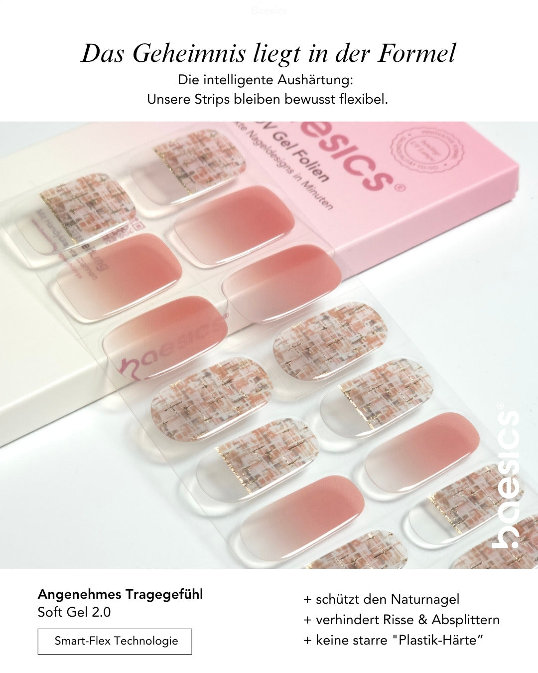 Baesics UV Gelstrips Atelier Blush – Gel-Nagelfolien Blatt
