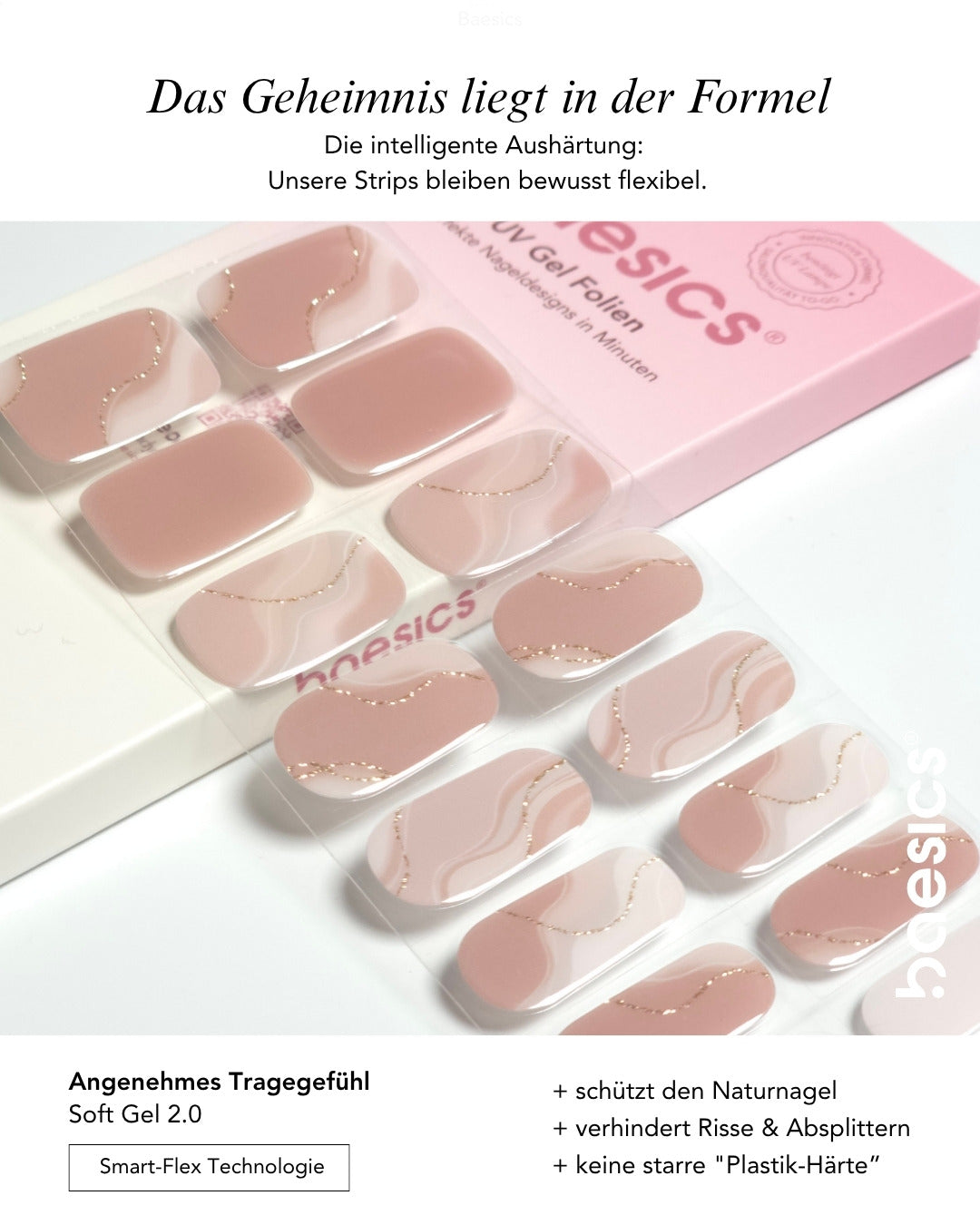 Baesics UV Gelstrips Marmory – Gel-Nagelfolien Blatt