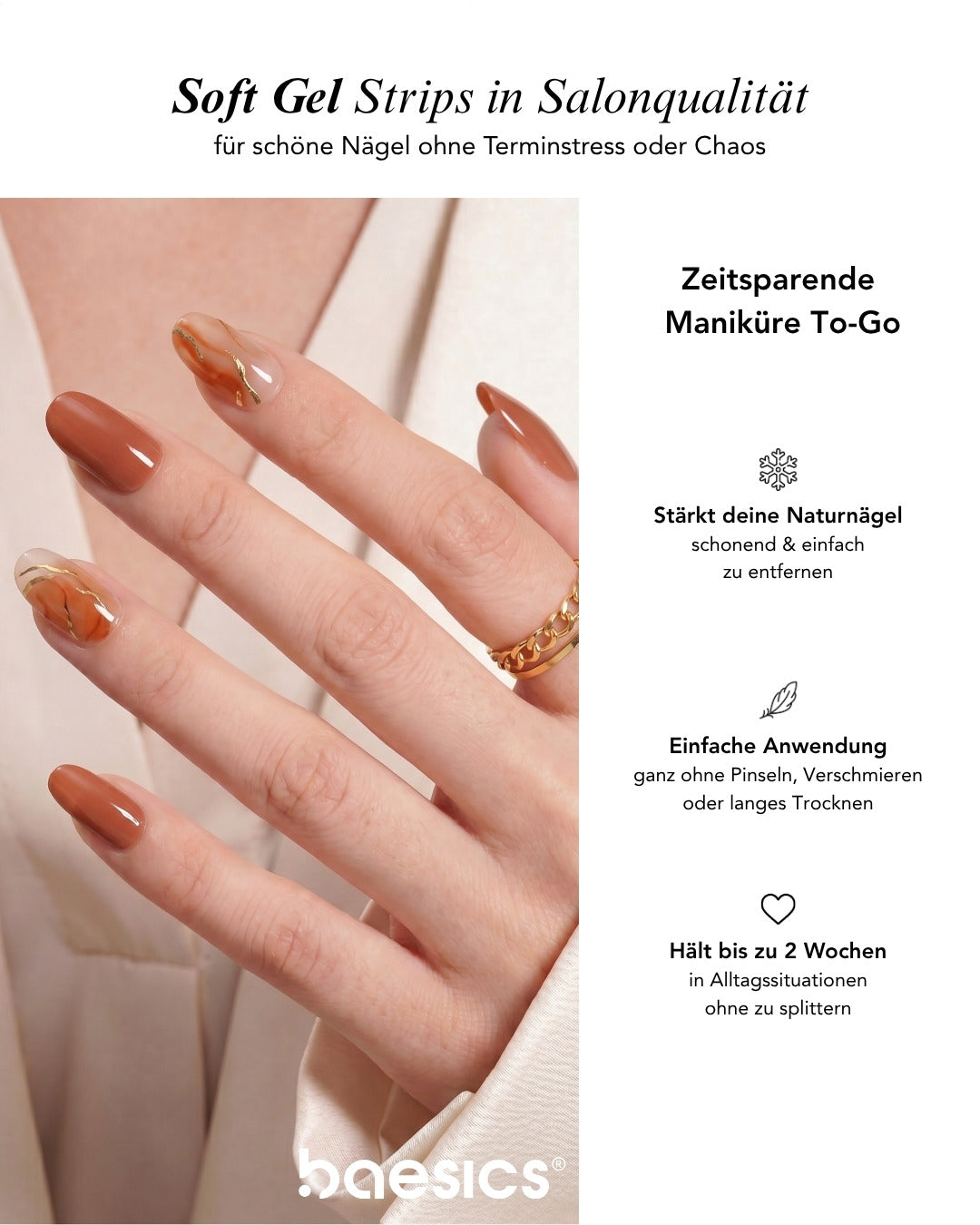 Baesics UV Gelstrips Aura Collection – Nägel Nahaufnahme