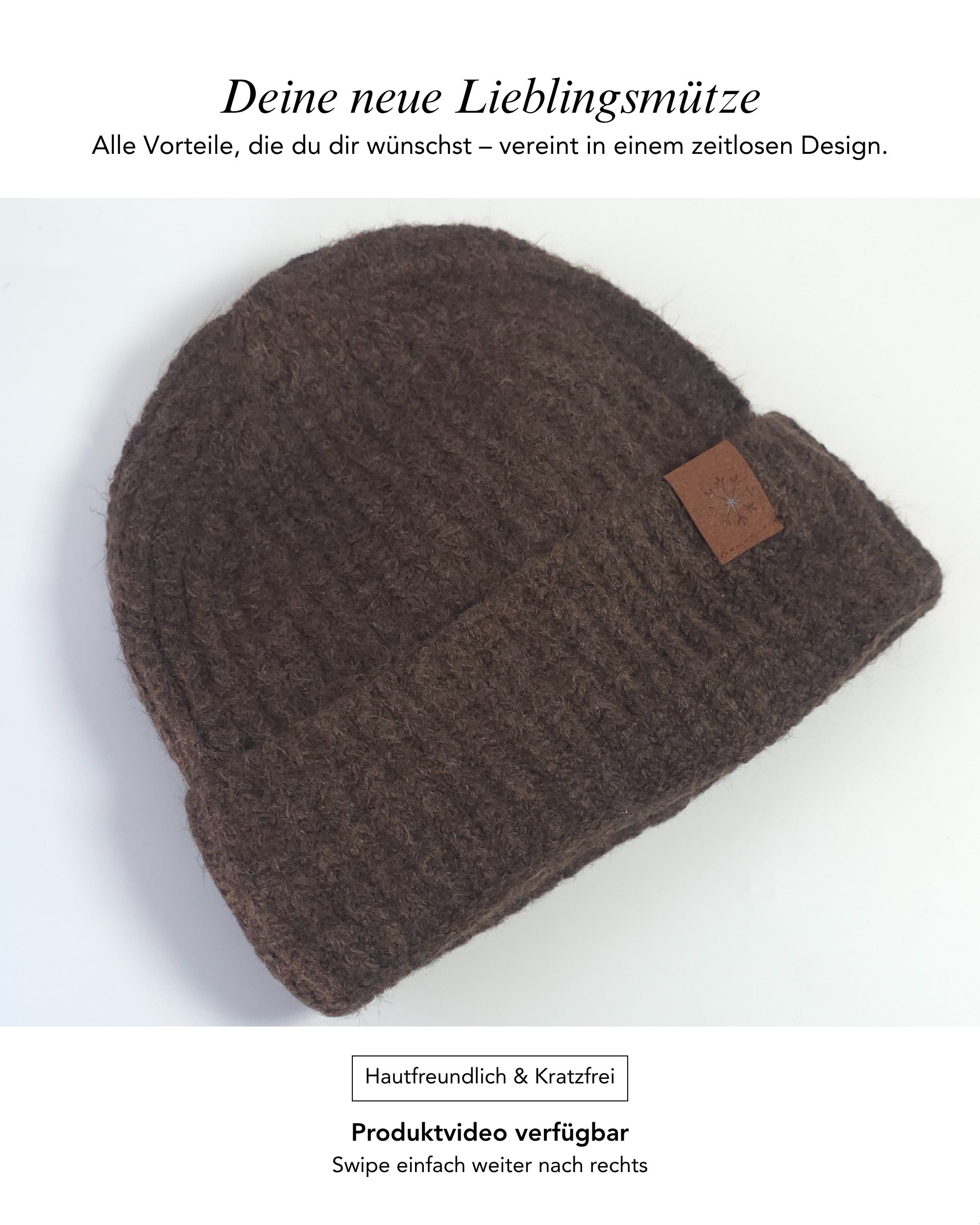 Baesics Wintermütze Schneeflocke – Beanie mit Fleecefutter, Bild 3