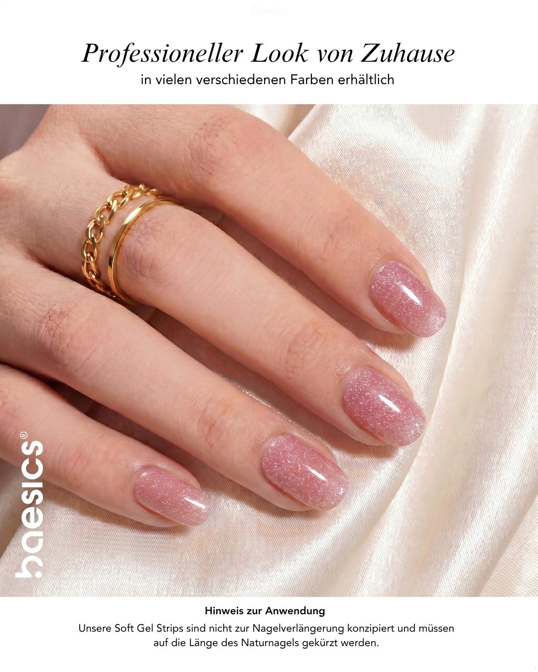 Baesics UV Gelstrips Ballet Glow – Nägel Nahaufnahme