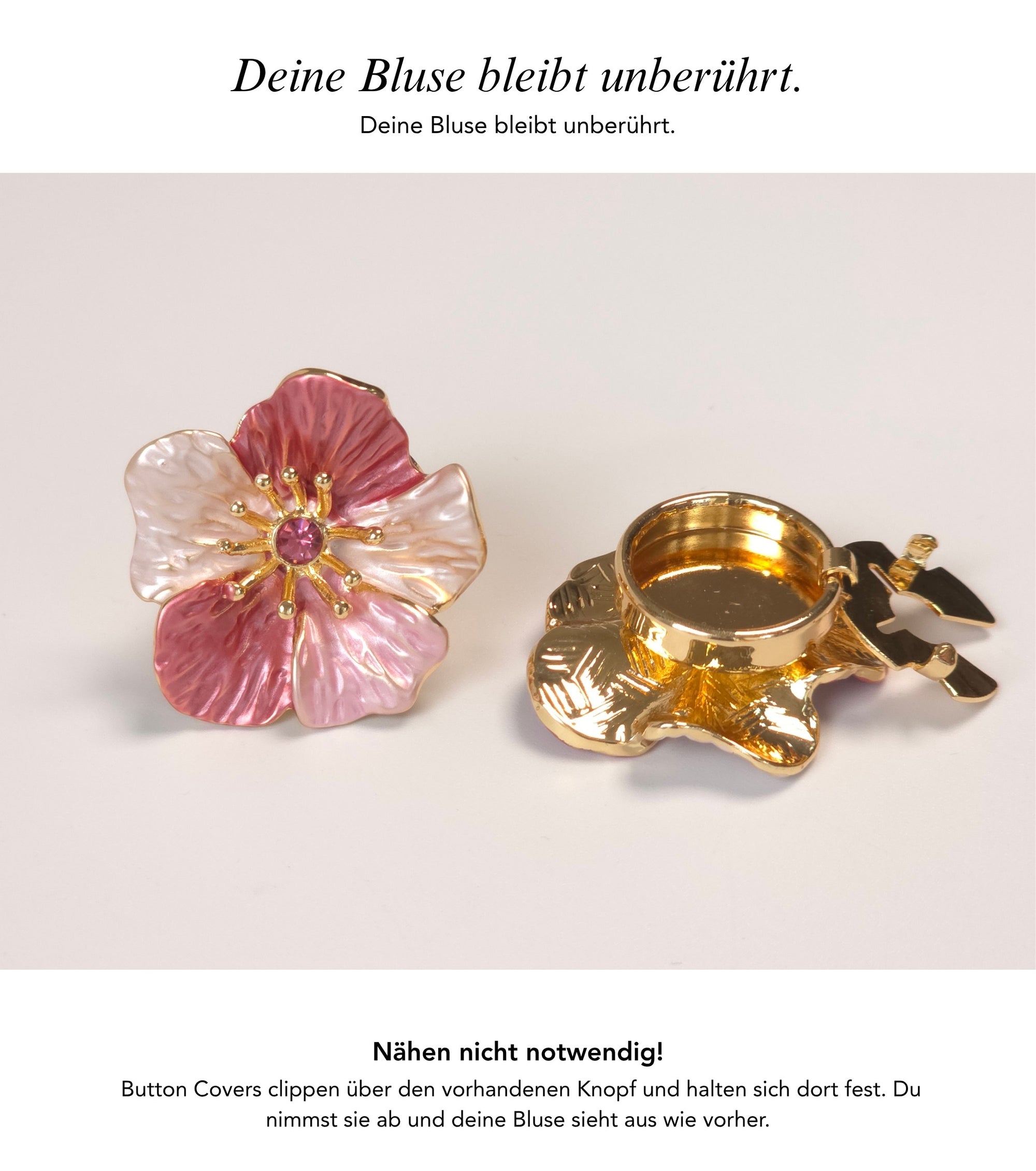 Baesics Button Covers Rosé Cherie – nickelfreie Knopfüberzüge, Bild 3
