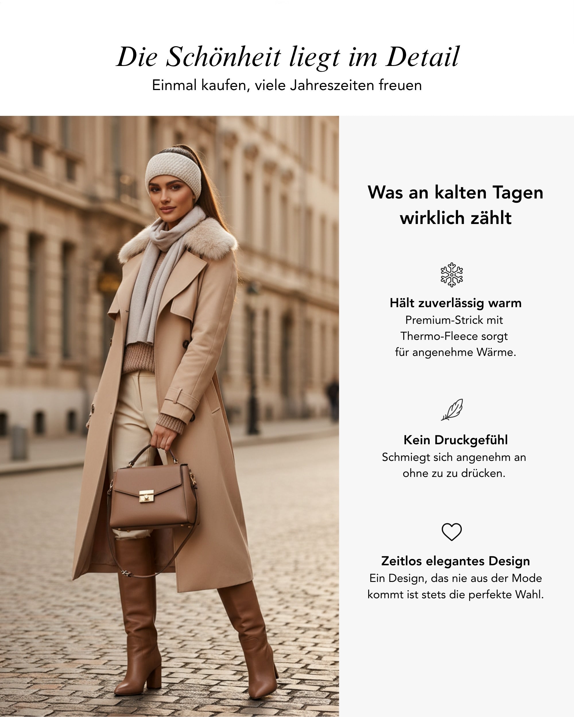 Baesics Stirnband Winter – Ohrenwärmer mit Fleecefutter, Bild 3