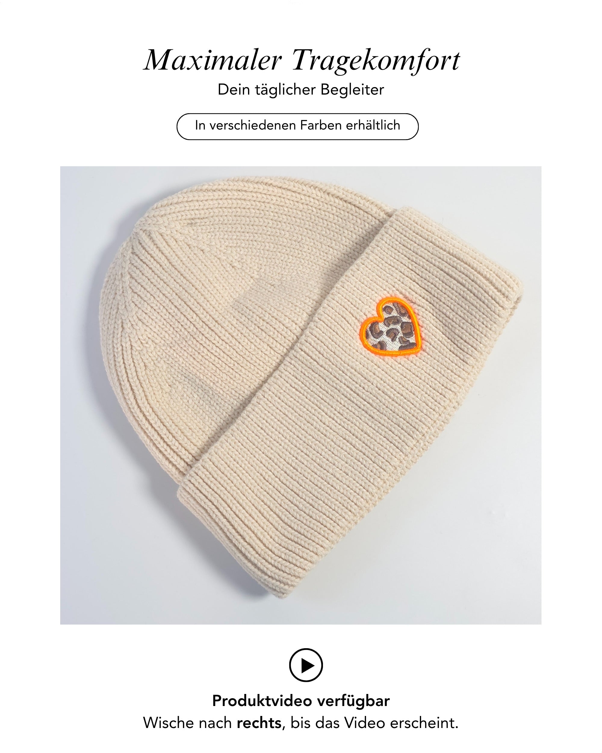 Baesics Wintermütze mit Herz – Unisex Beanie aus weichem Strick, Bild 4