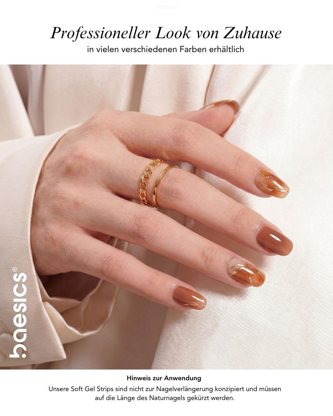 Baesics UV Gelstrips Aura Collection – getragener Look an der Hand