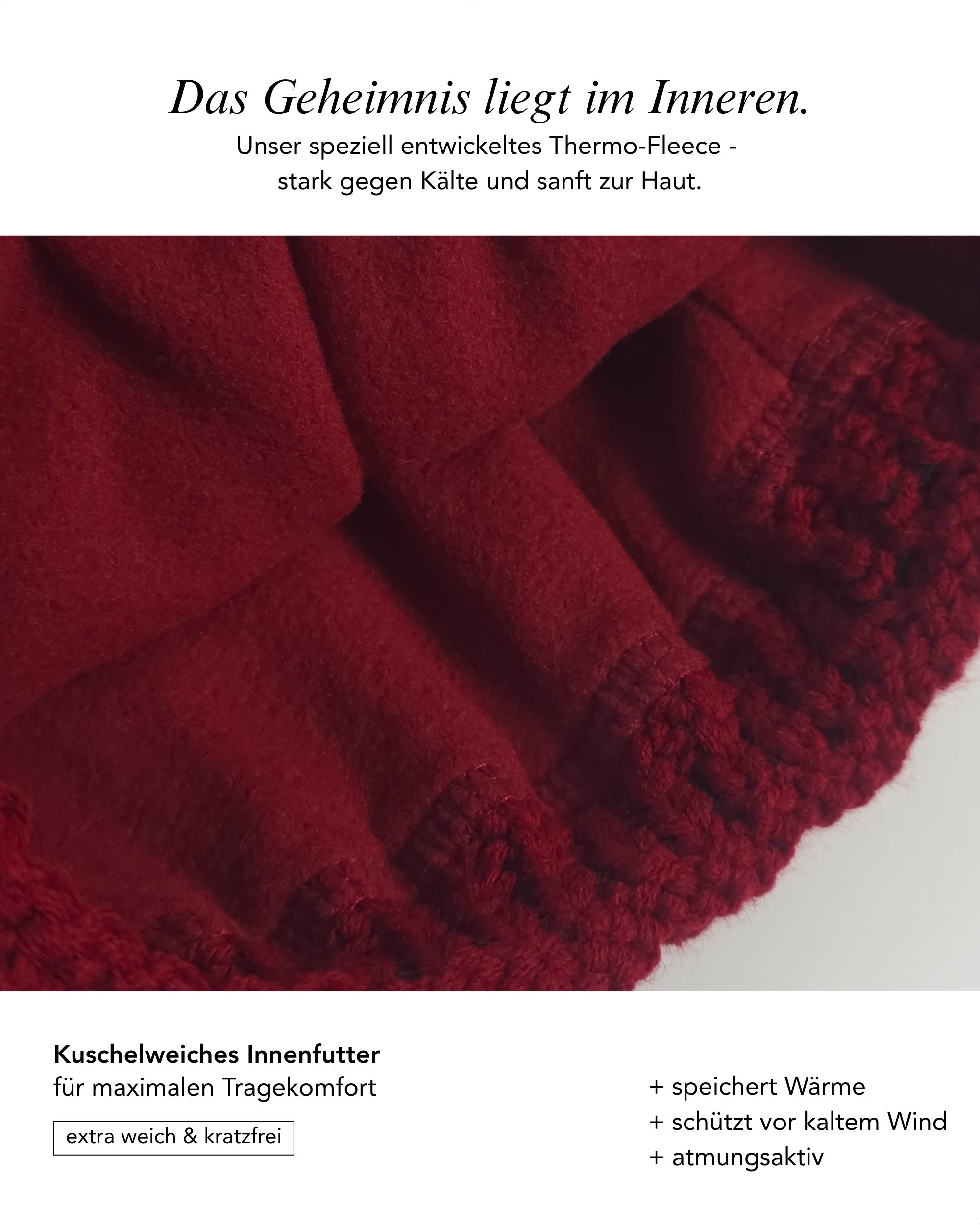 Baesics Bombelmütze – Strickmütze mit Kunstfell-Bommel & Fleecefutter, Bild 4