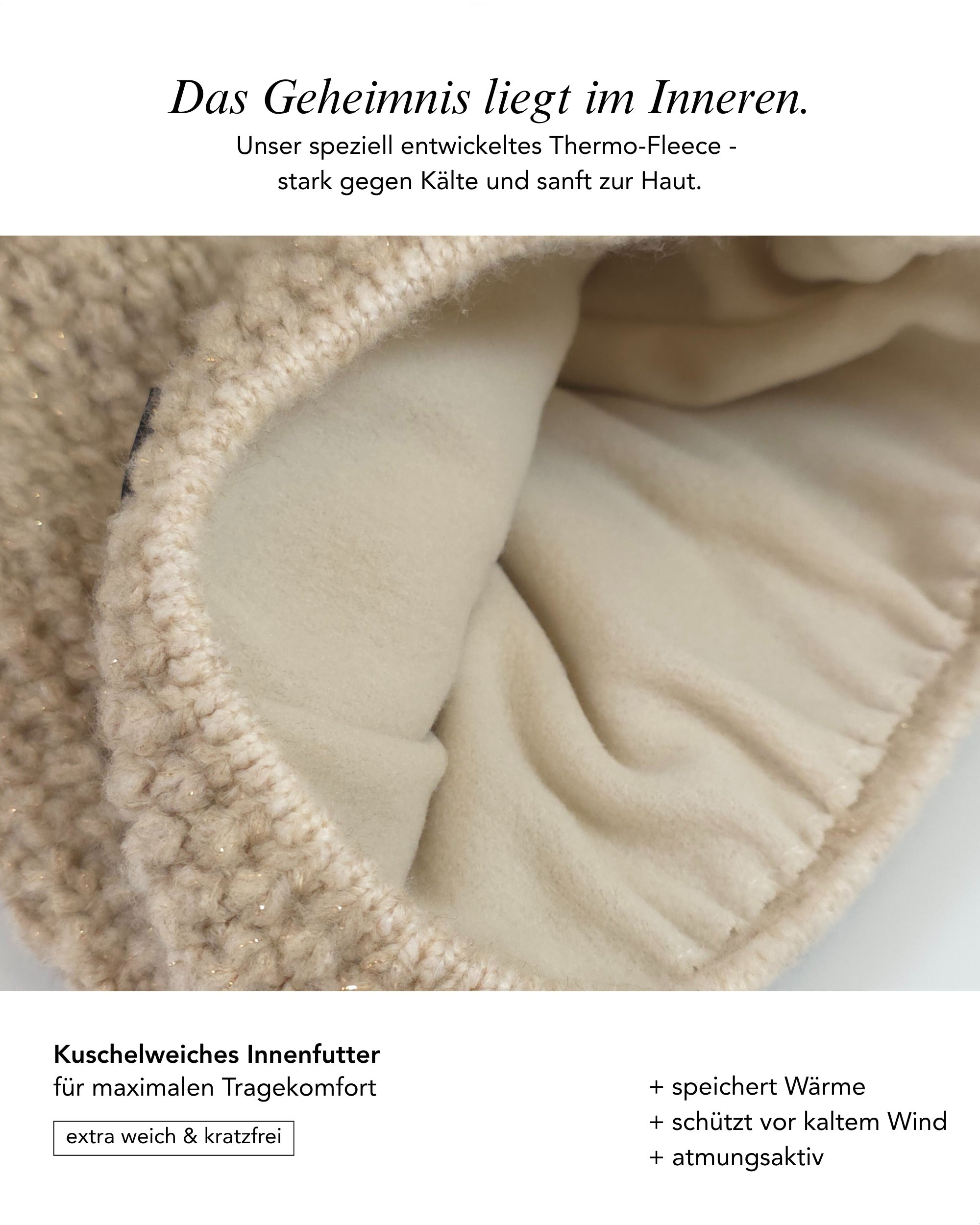 Baesics Strickmütze Glitzer mit Bommel – Wintermütze mit Fleecefutter, Bild 4