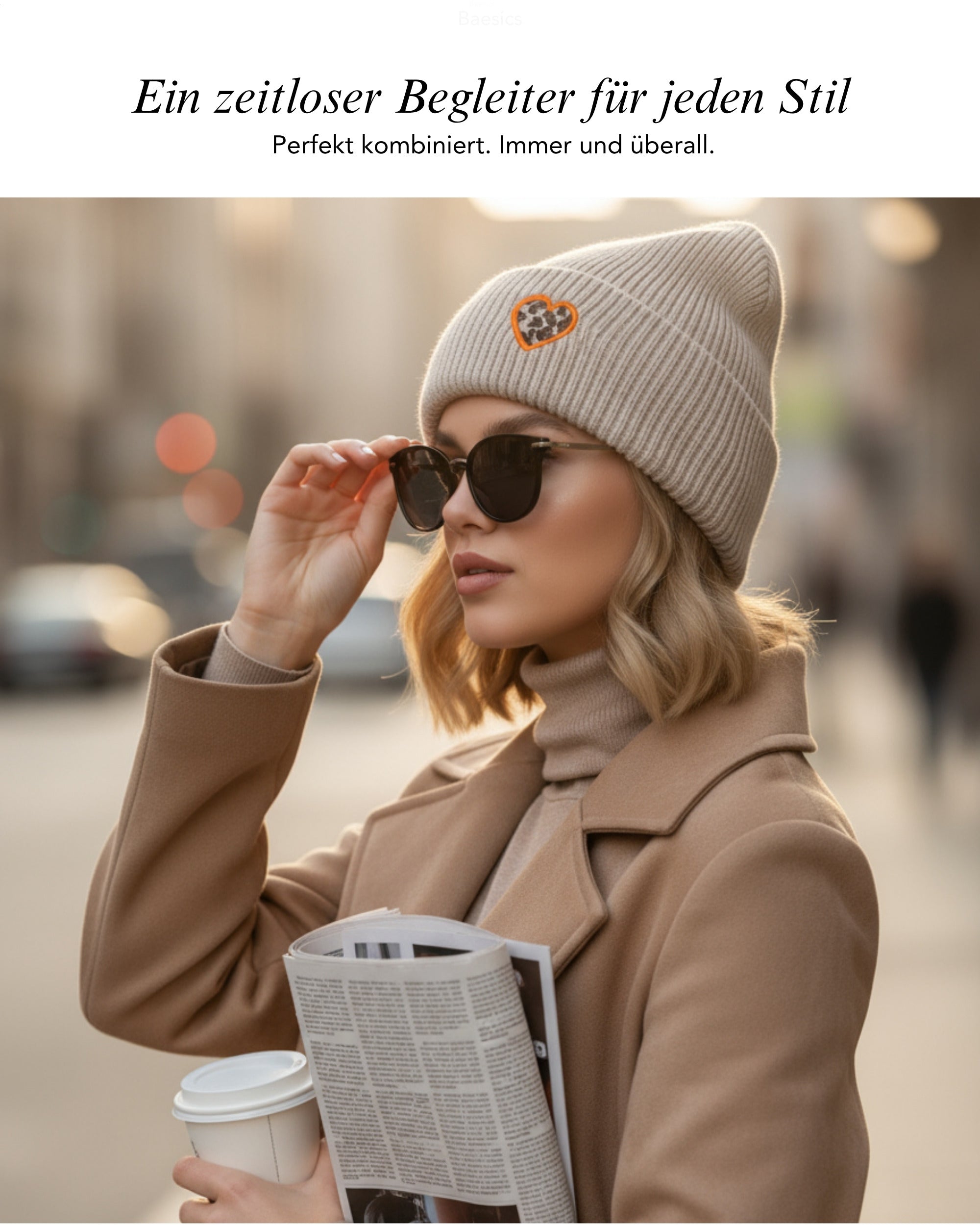 Baesics Wintermütze mit Herz – Unisex Beanie aus weichem Strick, Bild 6