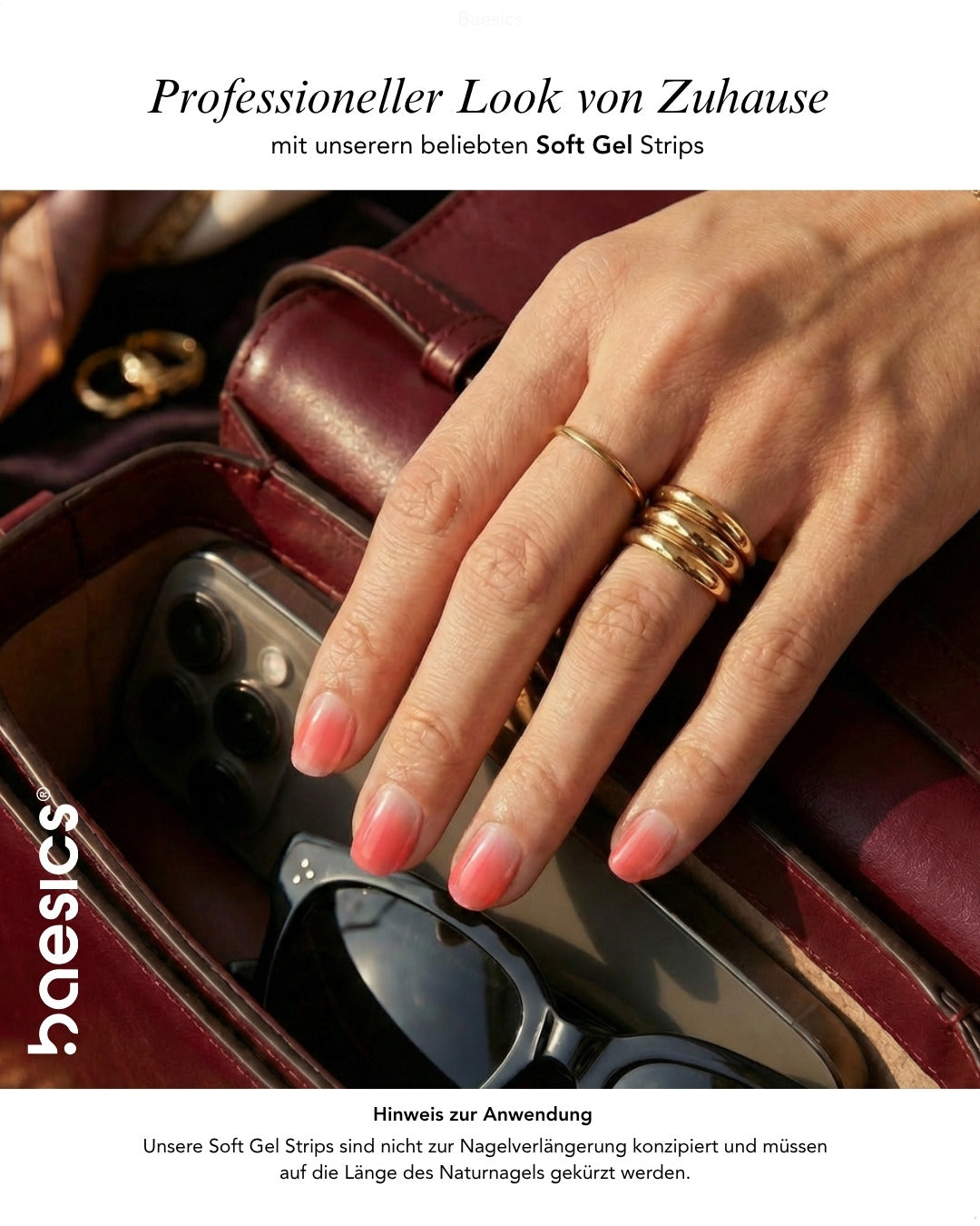 Baesics UV Gelstrips Peach Soda – Set-Inhalt