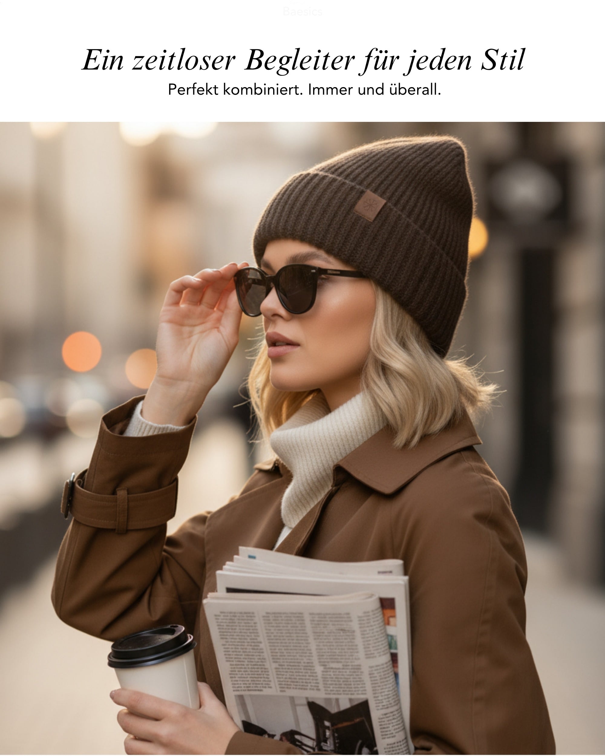 Baesics Wintermütze Schneeflocke – Beanie mit Fleecefutter, Bild 6