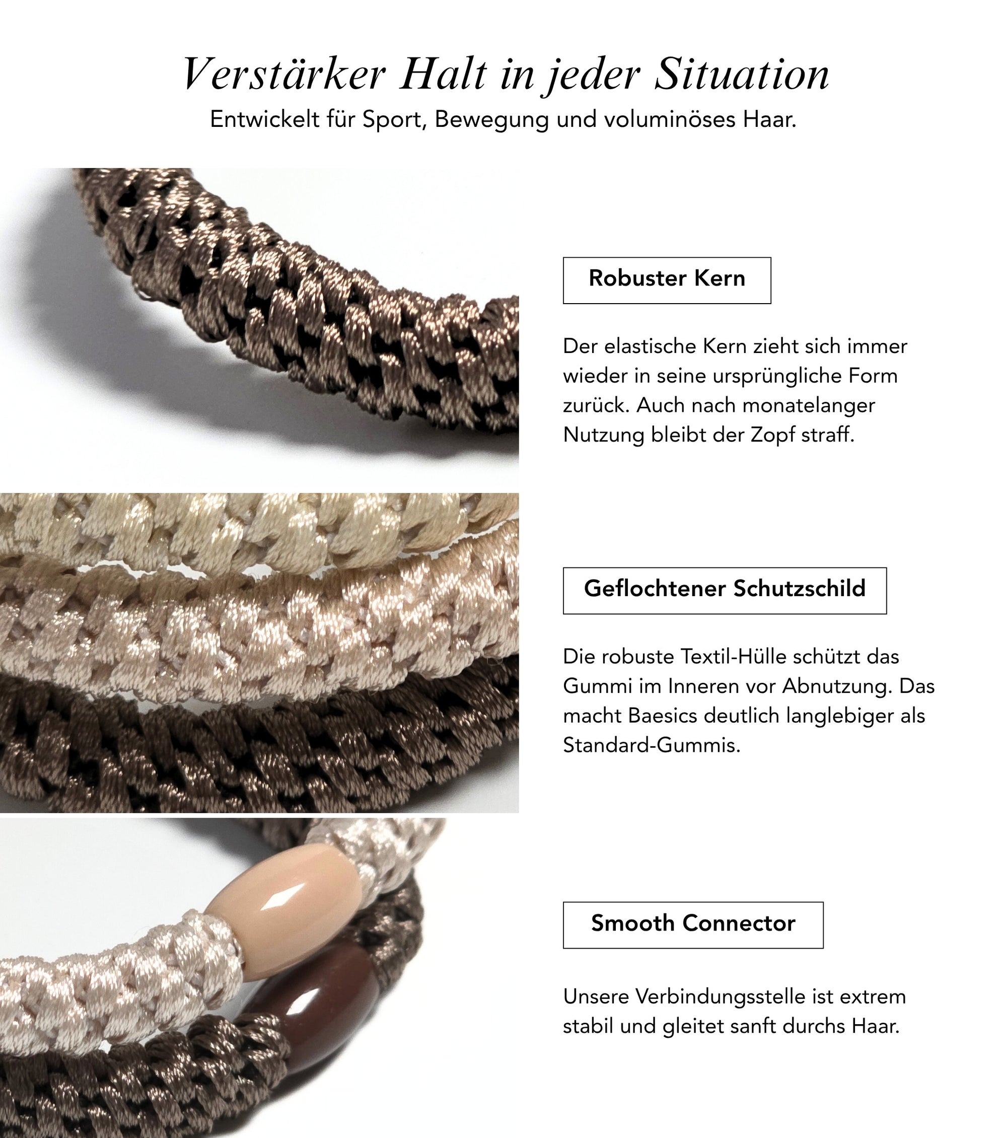 Baesics Haargummi Beige – haarschonende Zopfgummis, Bild 7