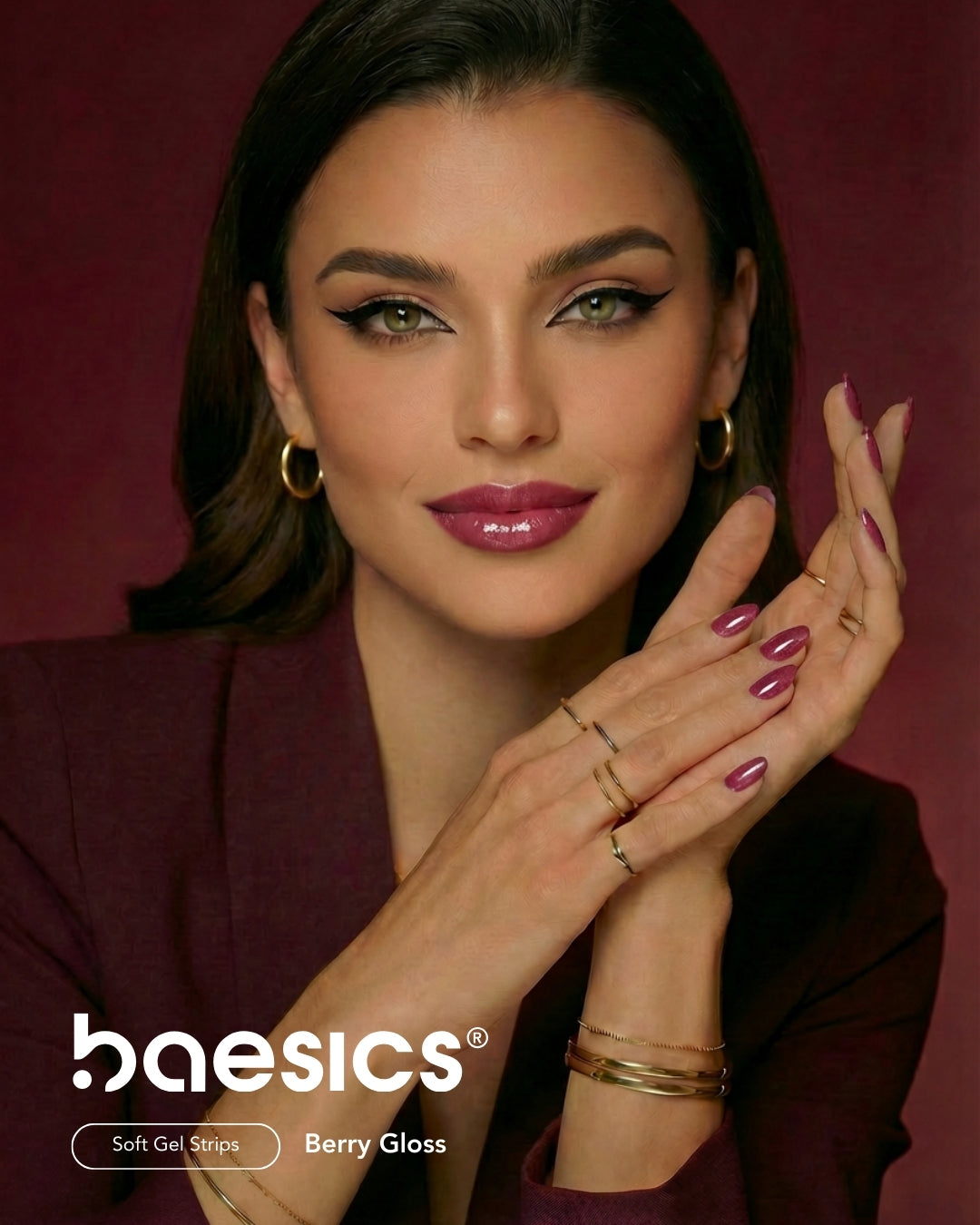 Baesics UV Gelstrips Berry Gloss – Beauty Look