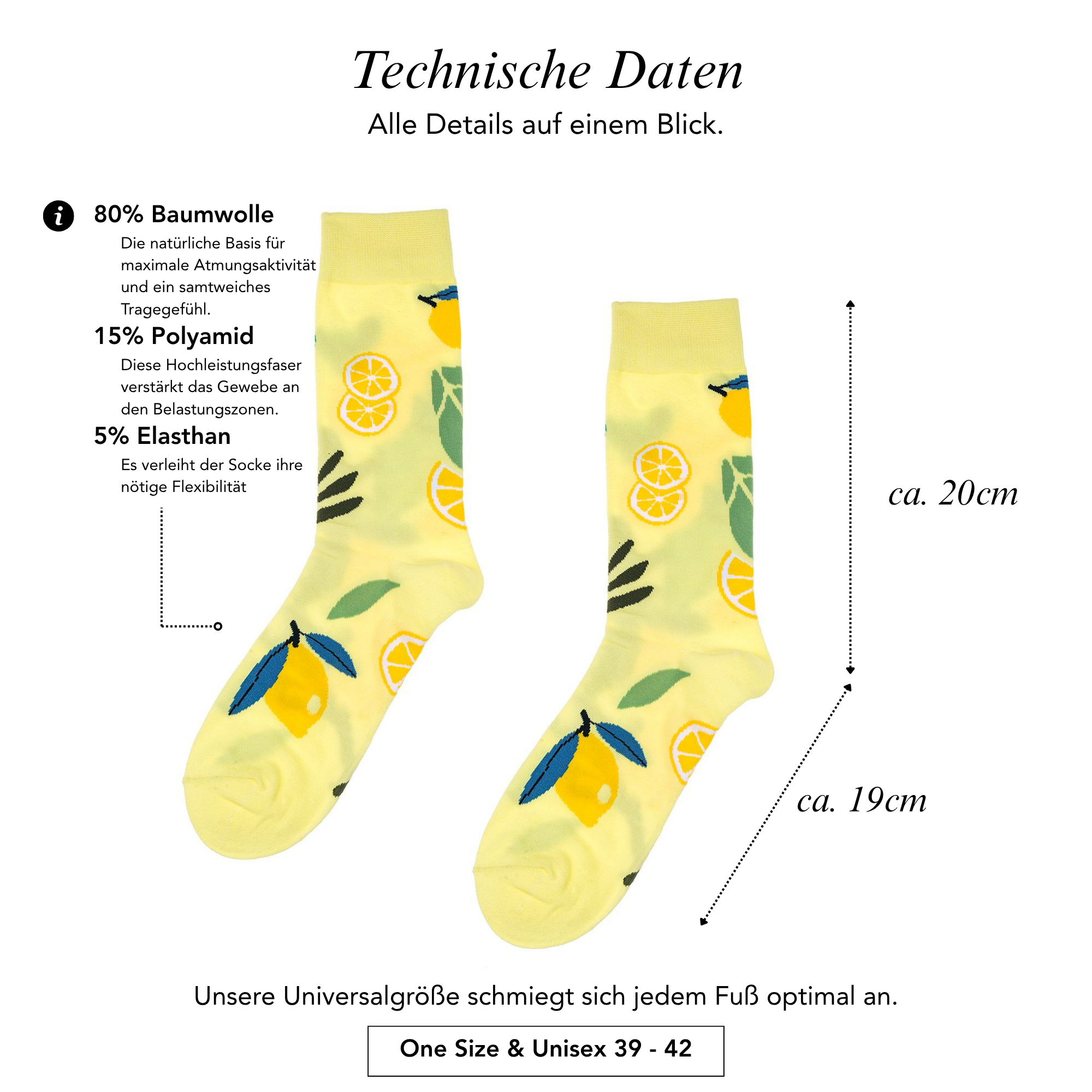Fancy Socken Sunny Citrus