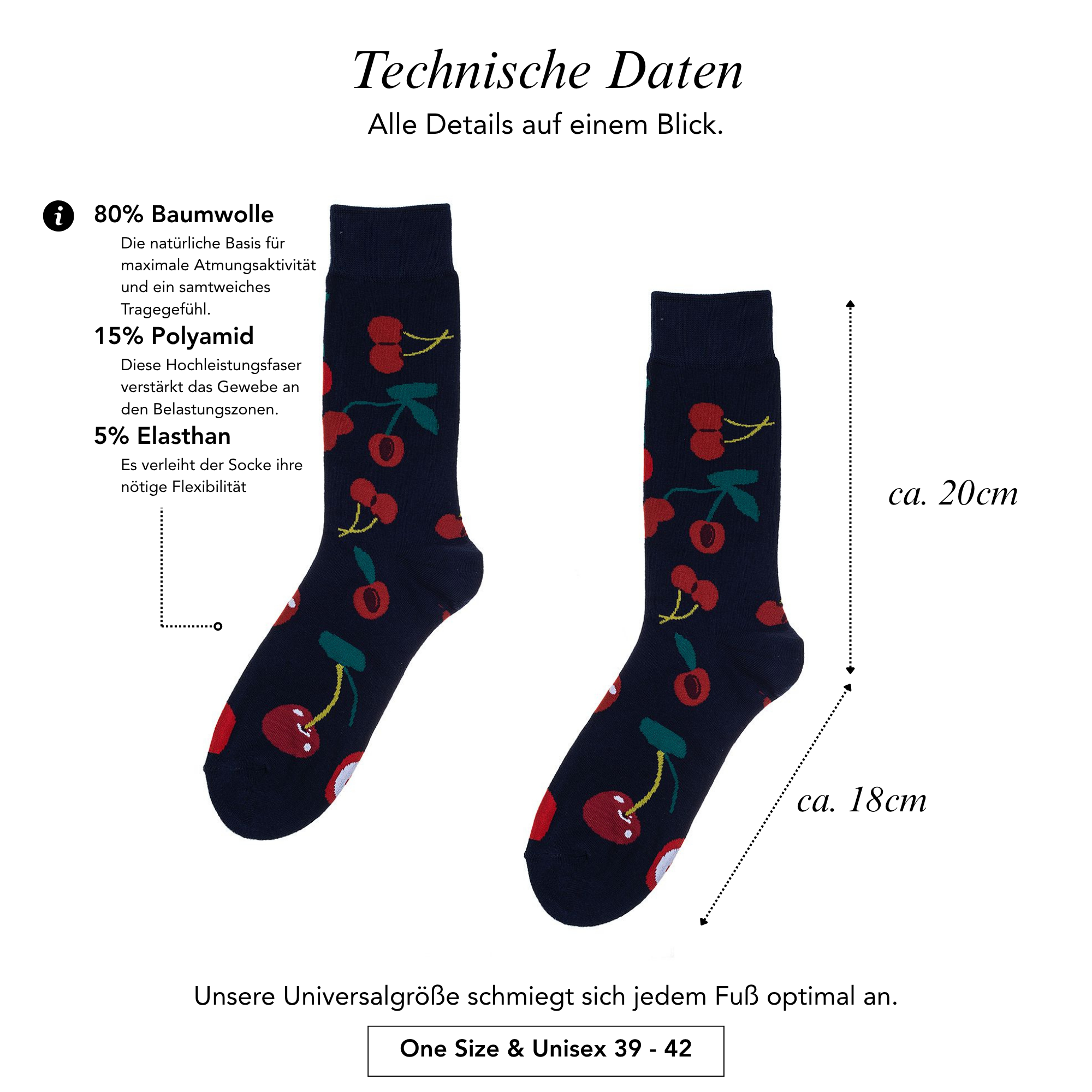 Fancy Socken Midnight Cherry