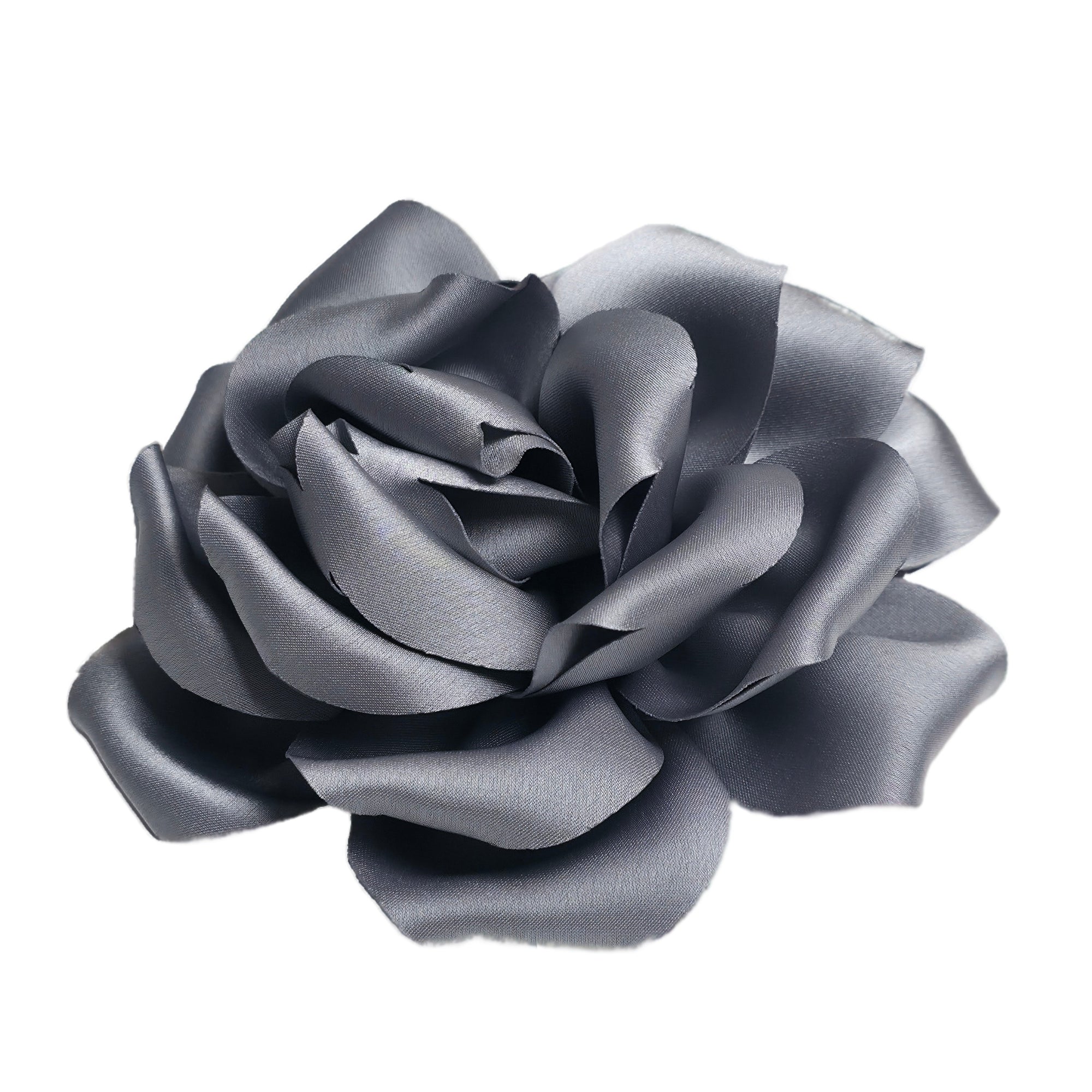 Rosen-Brosche 2-in-1 mit Haarklammer &amp; Sicherheitsnadel (ca. 18 cm) – Boho Accessoire für Kleid, Blazer &amp; Haar