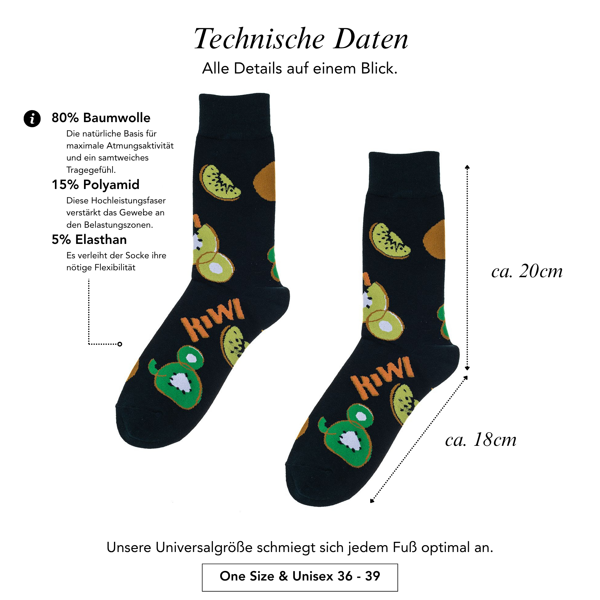 Fancy Socken Exotic Kiwi