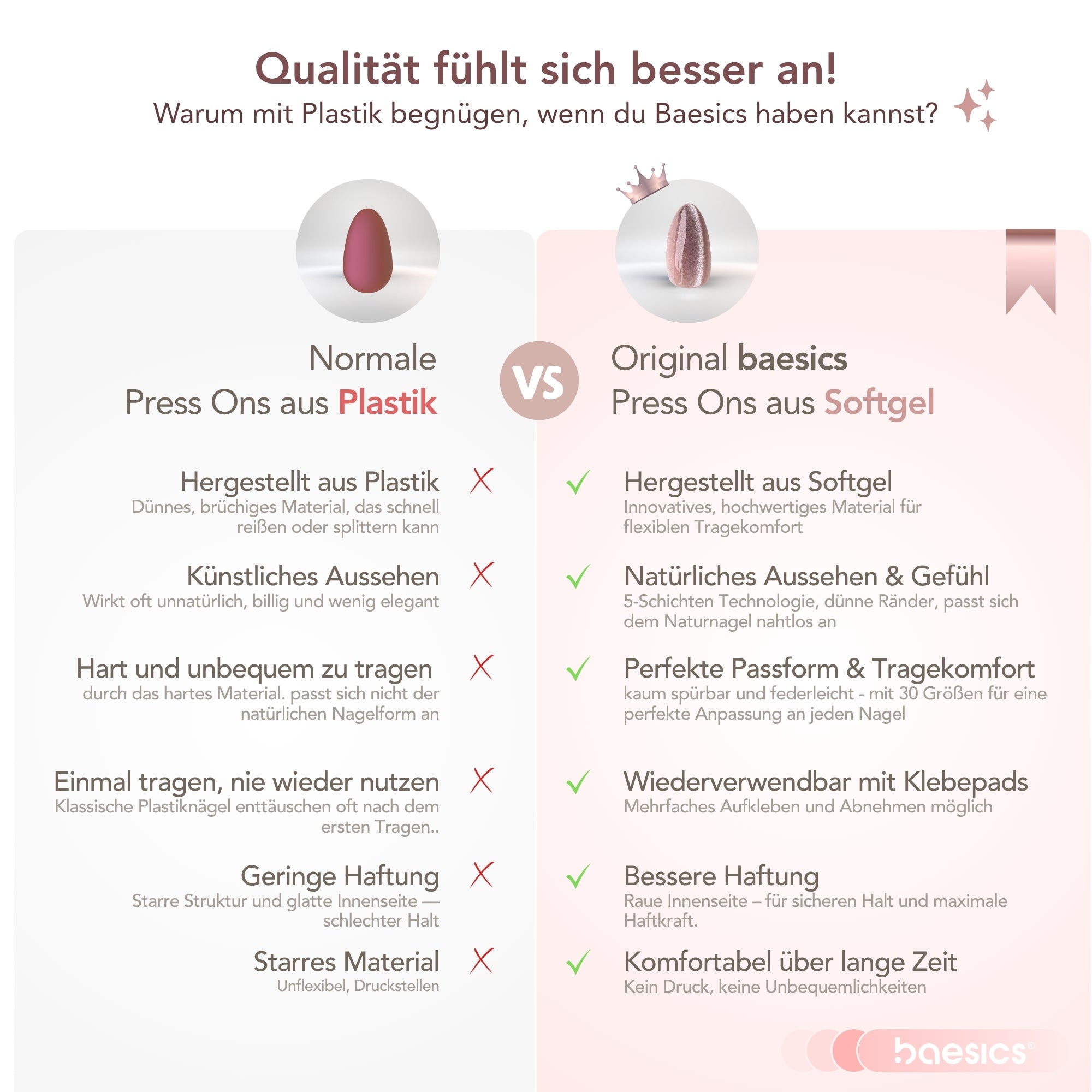 Elfenbein Glazed Square Softgel Press-On Nails