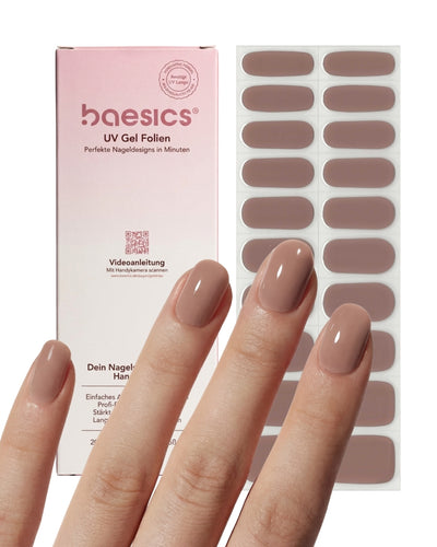 Baesics UV Gelstrips Maison Mauve – Set mit Gel Streifen und getragenem Design