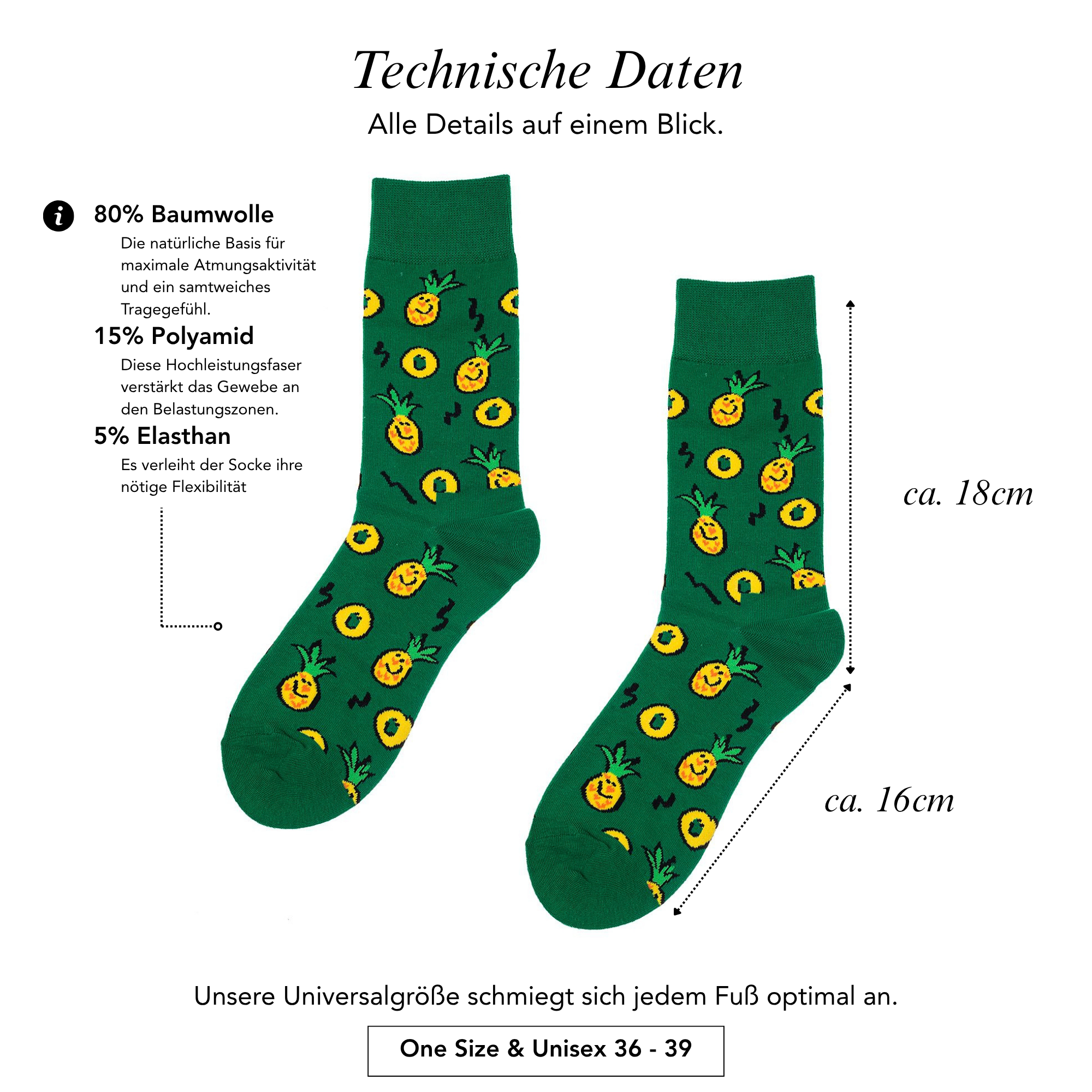 Fancy Socken Pineapple Fun