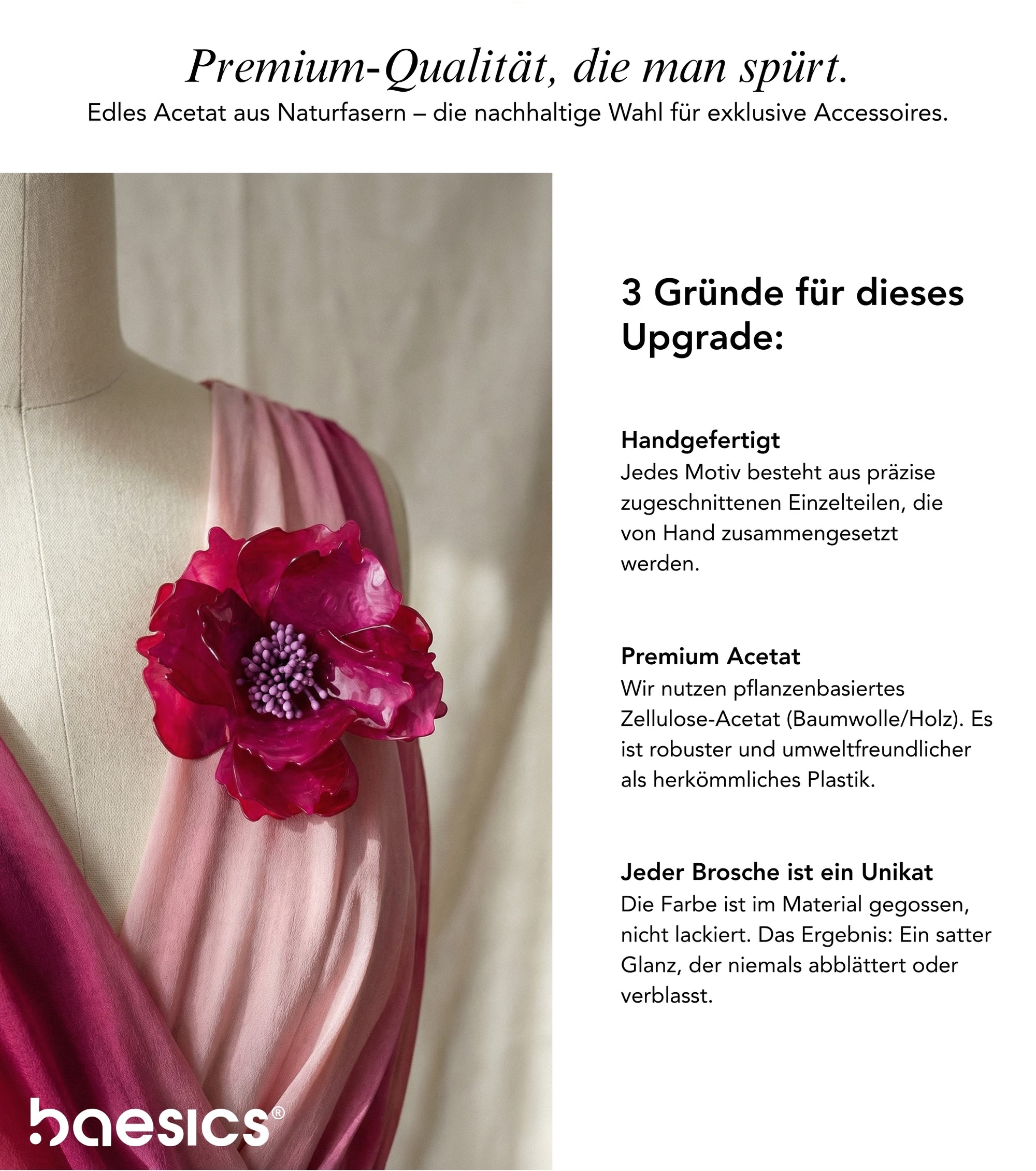 Blumenbrosche Pfingstrose