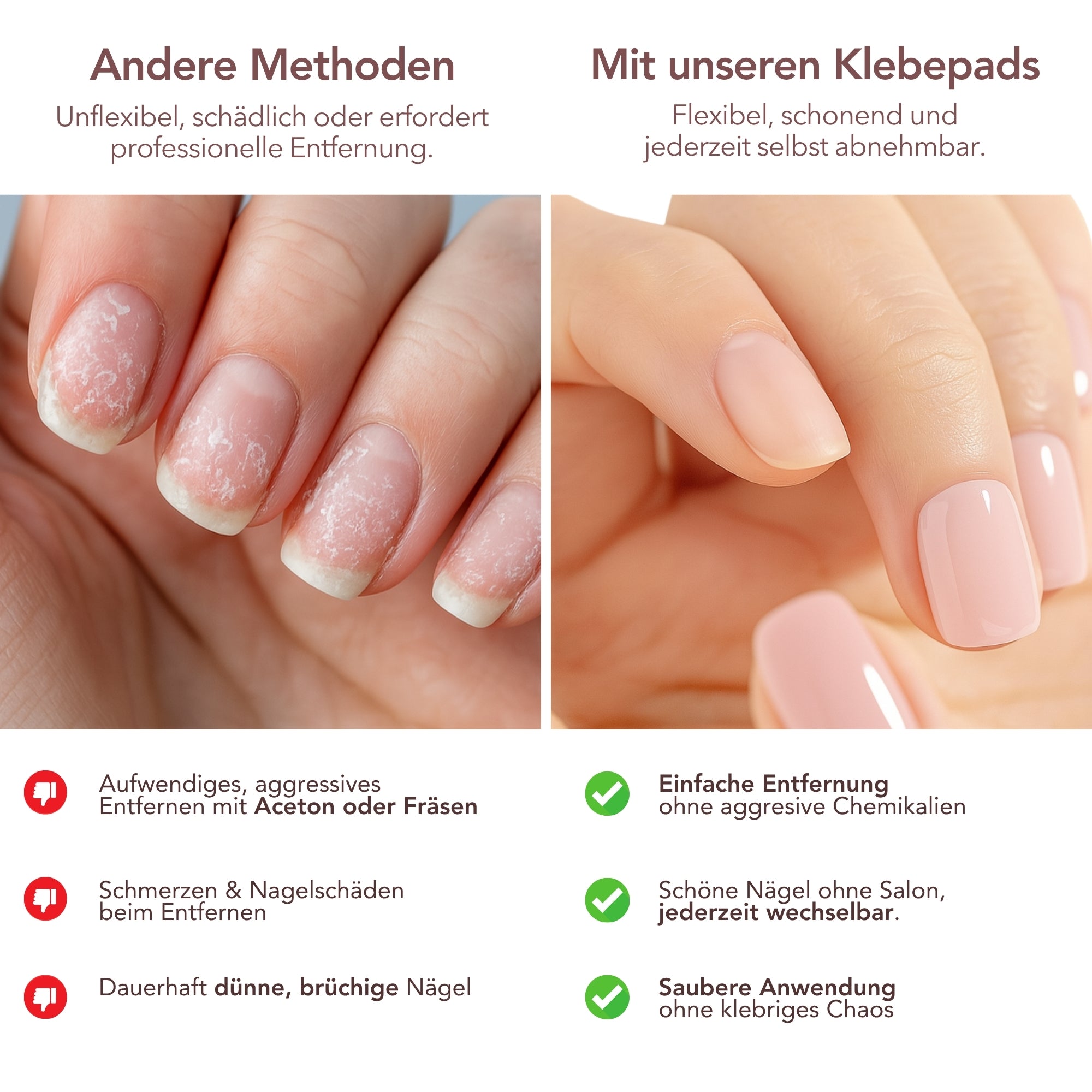 Elfenbein Glazed Square Softgel Press-On Nails