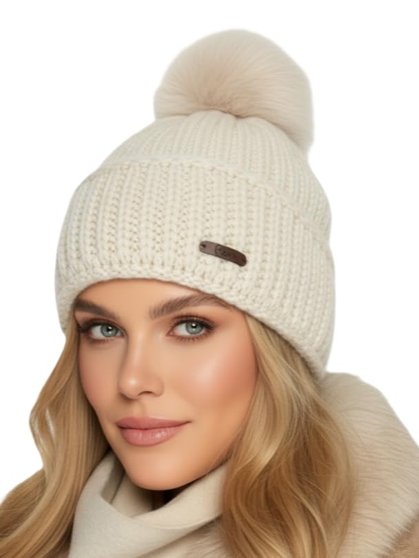 Strickmütze Classic Creme