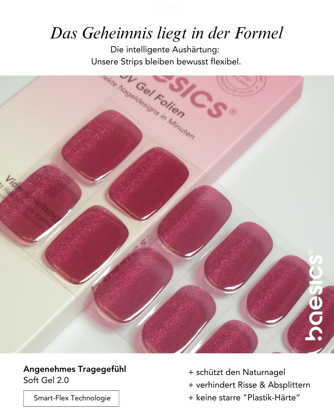 Baesics UV Gelstrips Berry Gloss – Nagelfolie im Set
