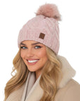 Wintermütze Zopfmuster Rosa