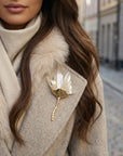 Blumenbrosche Magnolie