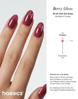 Baesics UV Gelstrips Berry Gloss an den Nägeln – semi-cured Nagelfolie