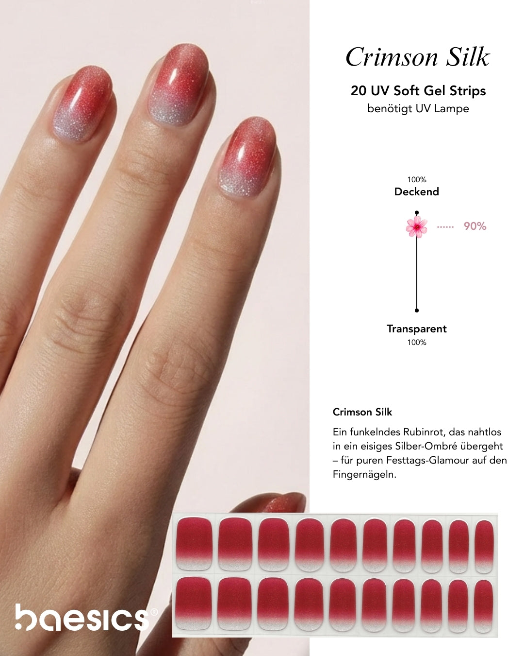 Baesics UV Gelstrips Crimson Silk