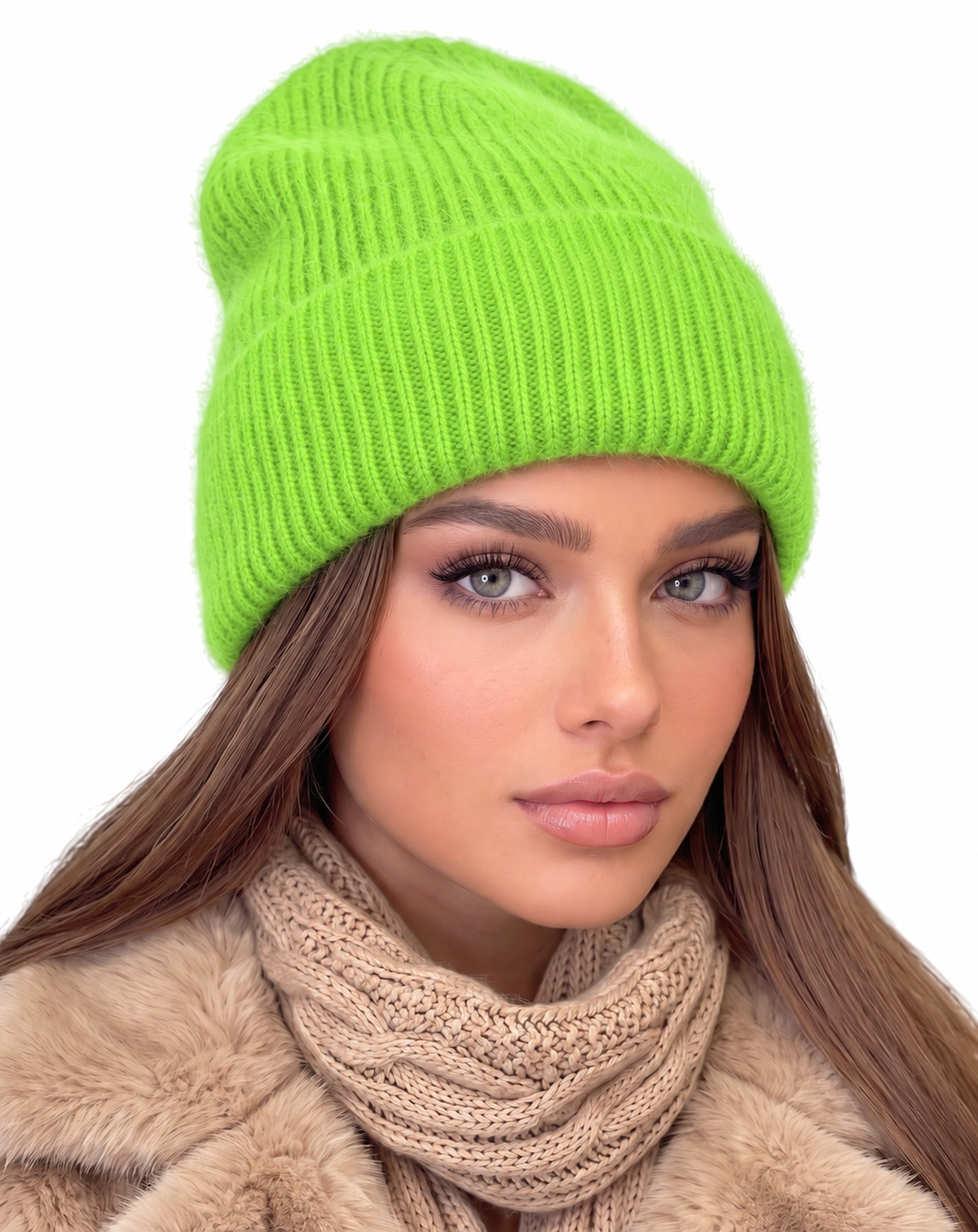 Beanie Angora Giftgrün
