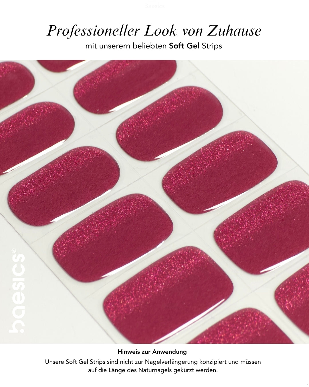 Baesics UV Gelstrips Berry Gloss – hohe Deckkraft