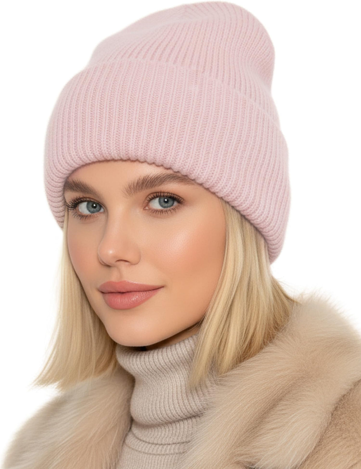 Beanie Angorra Rosa