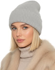 Beanie Angorra Grau