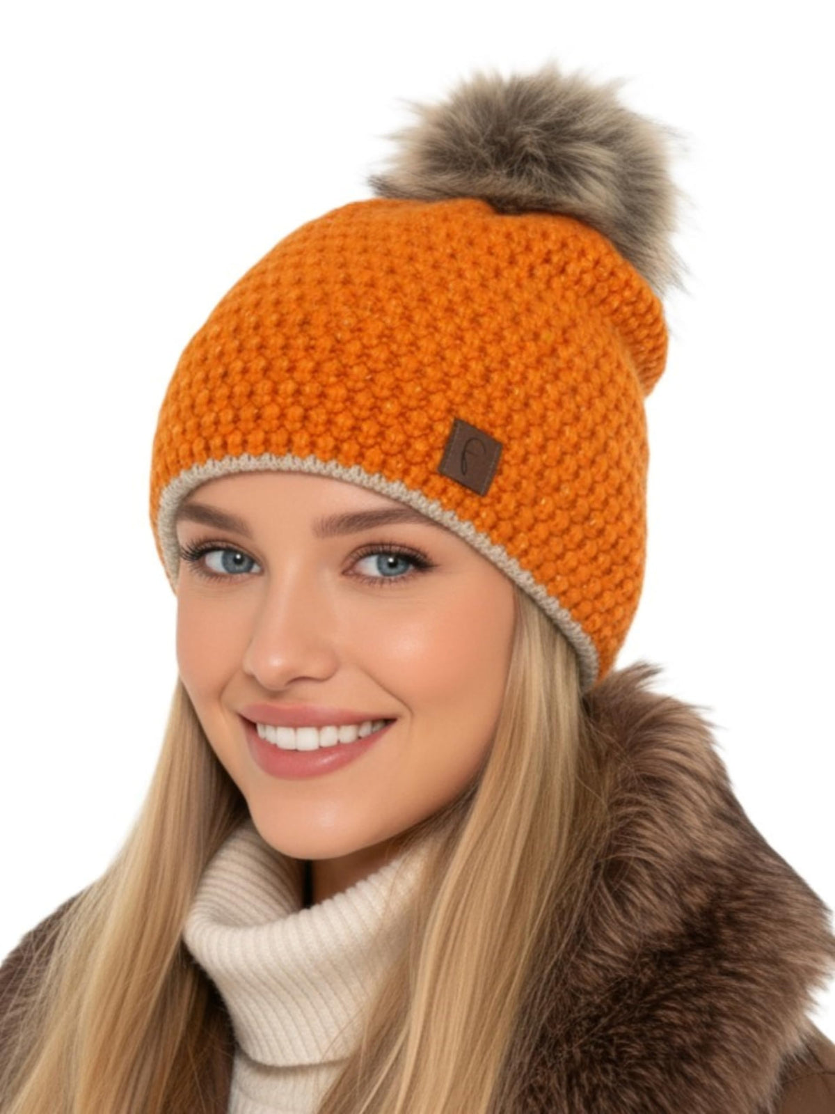 Baesics Strickmütze Glitzer Orange