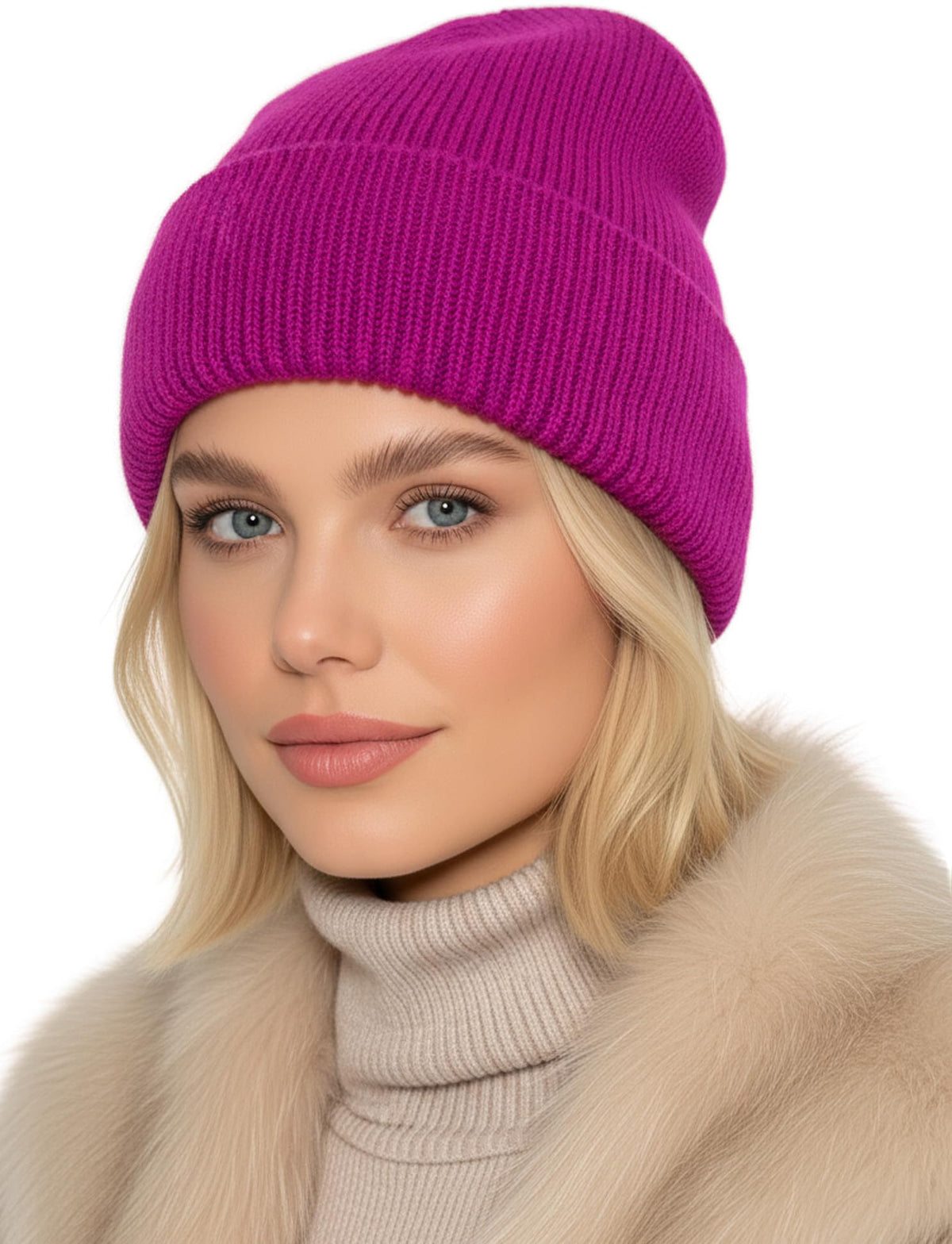 Beanie Angorra Pink