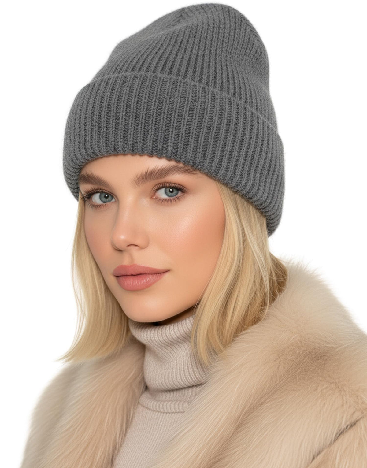 Beanie Angorra Anthrazit